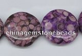 CMB32 15.5 inches 25mm flat round dyed natural medical stone beads