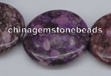 CMB33 15.5 inches 30mm flat round dyed natural medical stone beads