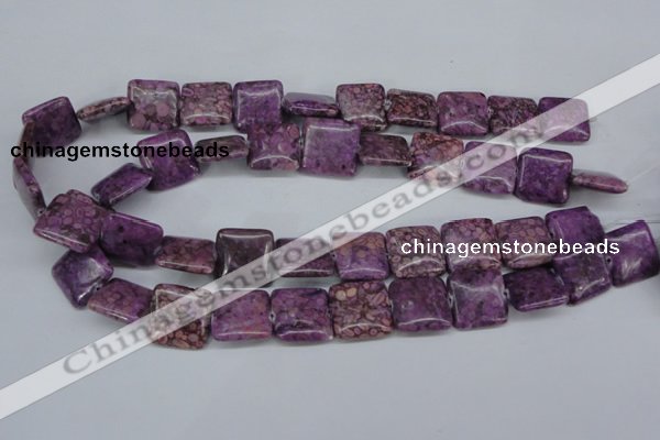 CMB39 15.5 inches 18*18mm square dyed natural medical stone beads