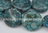 CMB43 15.5 inches 20mm flat round dyed natural medical stone beads