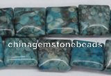 CMB52 15.5 inches 16*16mm square dyed natural medical stone beads