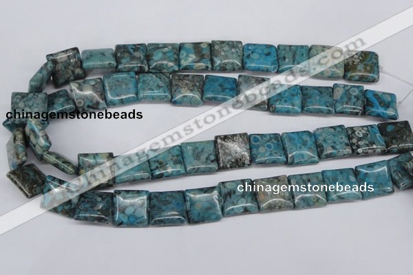 CMB52 15.5 inches 16*16mm square dyed natural medical stone beads