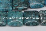 CMB53 15.5 inches 18*18mm square dyed natural medical stone beads