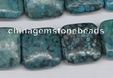 CMB54 15.5 inches 20*20mm square dyed natural medical stone beads