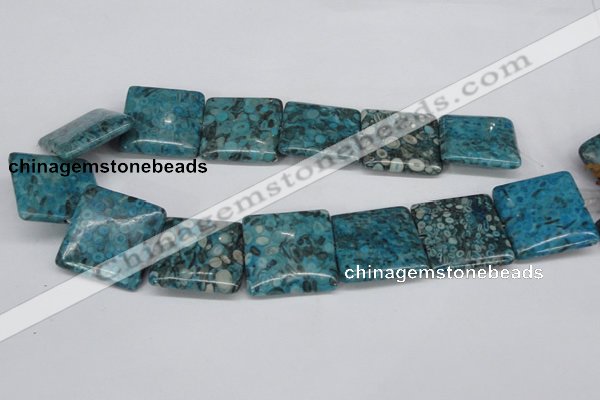 CMB55 15.5 inches 30*30mm square dyed natural medical stone beads