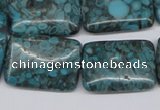 CMB58 15.5 inches 18*25mm rectangle dyed natural medical stone beads