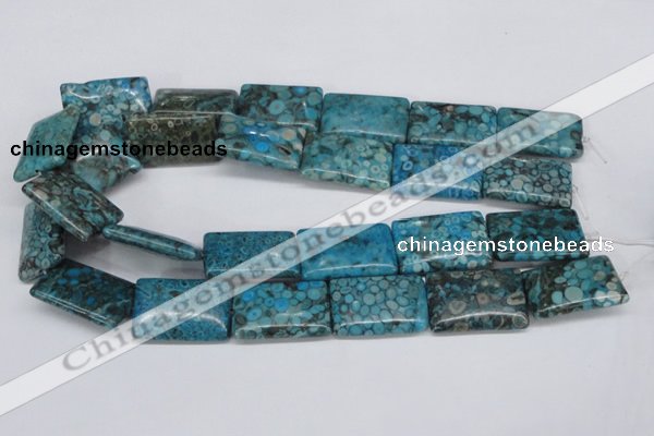 CMB59 15.5 inches 20*30mm rectangle dyed natural medical stone beads