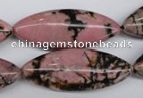 CME08 15.5 inches 15*40mm marquise rhodonite gemstone beads