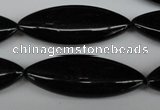 CME10 15.5 inches 15*40mm marquise black agate gemstone beads