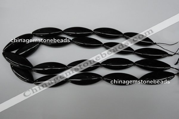 CME10 15.5 inches 15*40mm marquise black agate gemstone beads