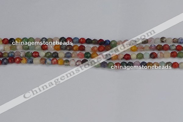 CME100 15.5 inches 4mm faceted round mixed gemstone beads