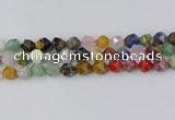 CME109 15.5 inches 12mm faceted nuggets mixed gemstone beads