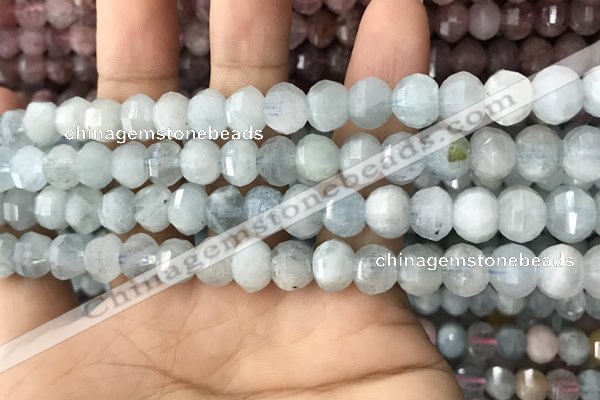 CME202 15.5 inches 7*9mm - 8*10mm pumpkin aquamarine beads