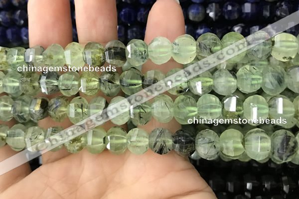 CME206 15.5 inches 7*9mm - 8*10mm pumpkin prehnite beads