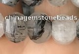 CME207 15.5 inches 7*9mm - 8*10mm pumpkin black rutilated quartz beads