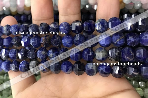 CME216 15.5 inches 7*9mm - 8*10mm pumpkin sodalite beads