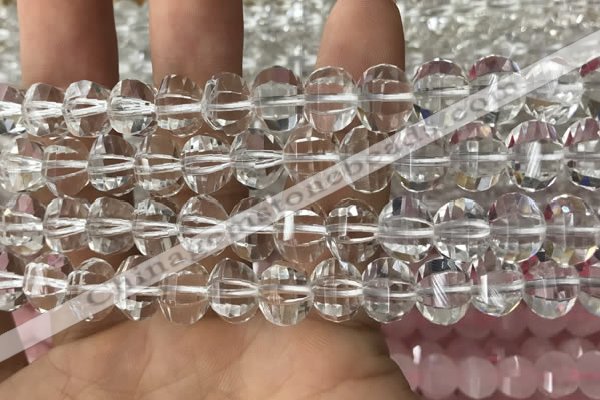 CME230 15.5 inches 10*11mm - 10*12mm pumpkin white crystal beads