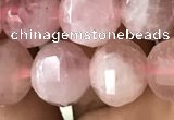 CME234 15.5 inches 10*11mm - 10*12mm pumpkin Madagascar rose quartz beads