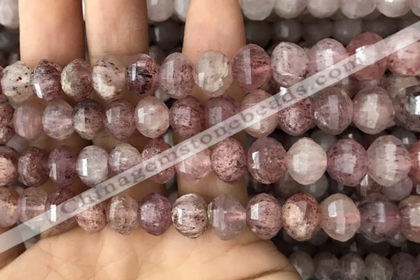 CME238 15.5 inches 10*11mm - 10*12mm pumpkin strawberry quartz beads