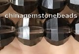 CME242 15.5 inches 10*11mm - 10*12mm pumpkin smoky quartz beads