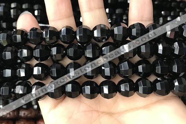 CME243 15.5 inches 10*11mm - 10*12mm pumpkin black quartz beads