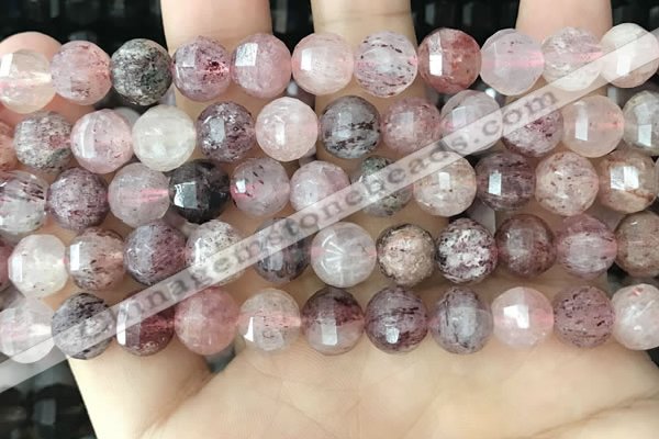 CME252 15.5 inches 7*9mm - 8*10mm pumpkin strawberry quartz beads