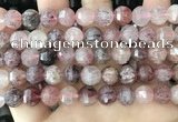 CME253 15.5 inches 10*11mm - 11*12mm pumpkin strawberry quartz beads