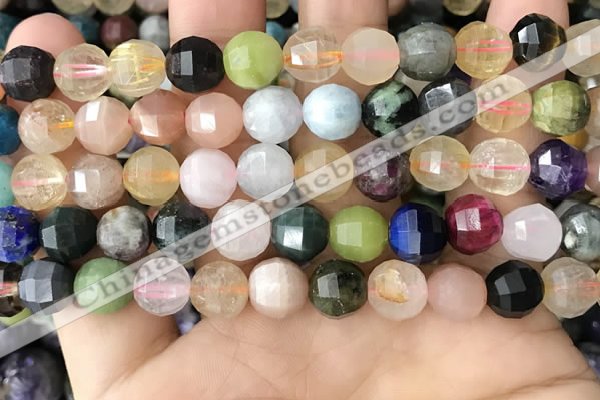 CME254 15.5 inches 7*9mm - 8*10mm pumpkin mixed gemstone beads