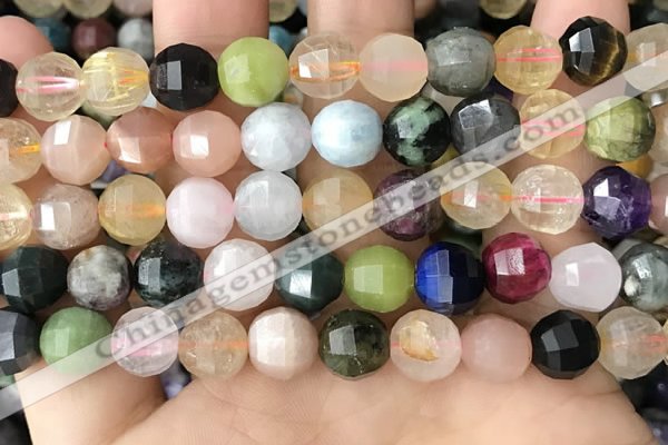 CME255 15.5 inches 10*11mm - 11*12mm pumpkin mixed gemstone beads