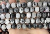 CME302 15.5 inches 8*11mm - 9*12mm pumpkin black rutilated quartz beads