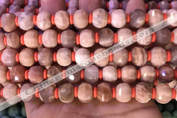 CME303 15.5 inches 8*11mm - 9*12mm pumpkin moonstone beads