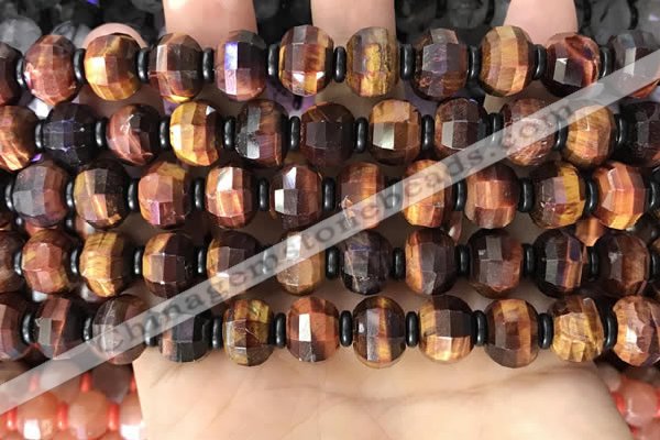 CME306 15.5 inches 8*11mm - 9*12mm pumpkin tiger eye beads