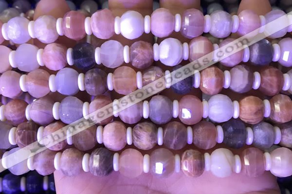 CME312 15.5 inches 8*10mm pumpkin rainbow moonstone beads