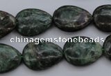 CME32 15.5 inches 15*20mm flat teardrop emerald gemstone beads