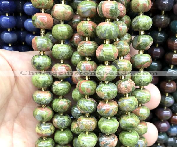 CME412 15 inches 8*12mm pumpkin unakite gemstone beads wholesale