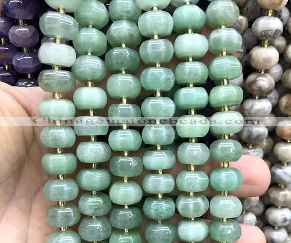 CME417 15 inches 8*12mm pumpkin green aventurine jade beads