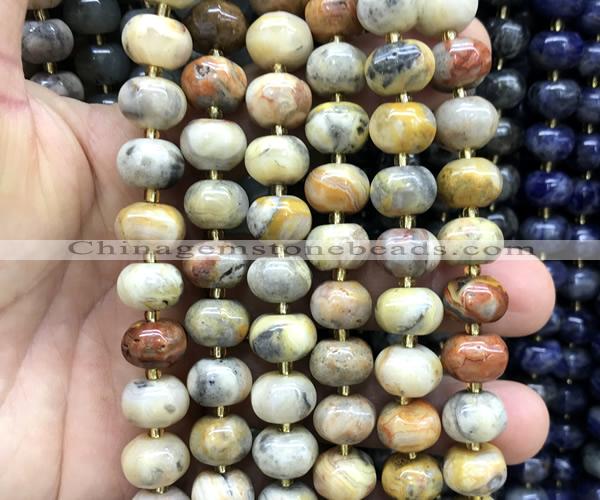 CME420 15 inches 8*12mm pumpkin yellow crazy lace agate beads