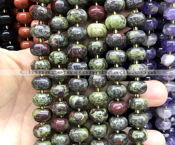 CME424 15 inches 8*12mm pumpkin dragon blood jasper beads