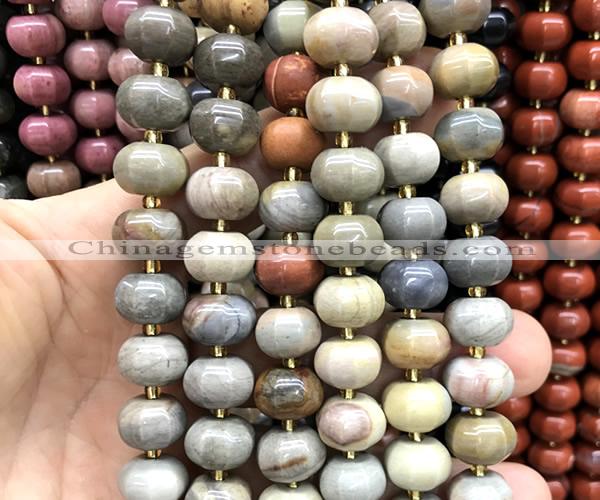CME426 15 inches 8*12mm pumpkin American picture jasper beads