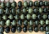 CME429 15 inches 8*12mm pumpkin golden obsidian gemstone beads