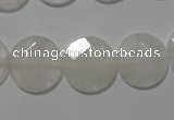 CME50 15.5 inches 15mm faceted coin rose quartz gemstone beads