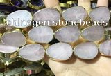 CME506 12 inches 18*28mm - 20*30mm flat teardrop rose quartz beads