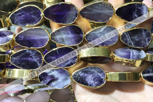 CME508 12 inches 18*28mm - 20*30mm flat teardrop amethyst beads