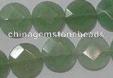 CME52 15.5 inches 15mm faceted coin green aventurine gemstone beads