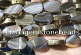 CME526 12 inches 18*28mm - 20*30mm flat teardrop banded agate beads