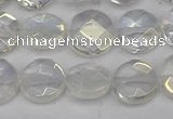 CME60 15.5 inches 10mm faceted coin plated white crystal beads