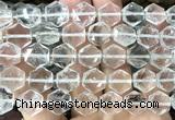 CME750 15 inches 12mm faceted hexagon white crystal beads