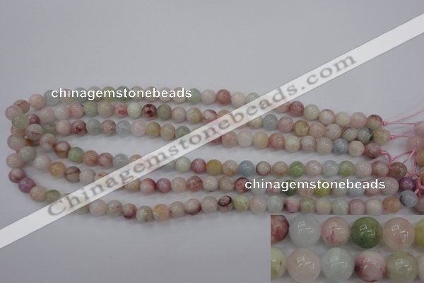 CMG112 15.5 inches 8mm round natural morganite beads wholesale