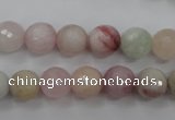 CMG124 15.5 inches 12mm faceted round natural morganite beads