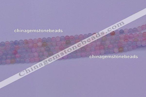 CMG140 15.5 inches 4mm round natural morganite gemstone beads